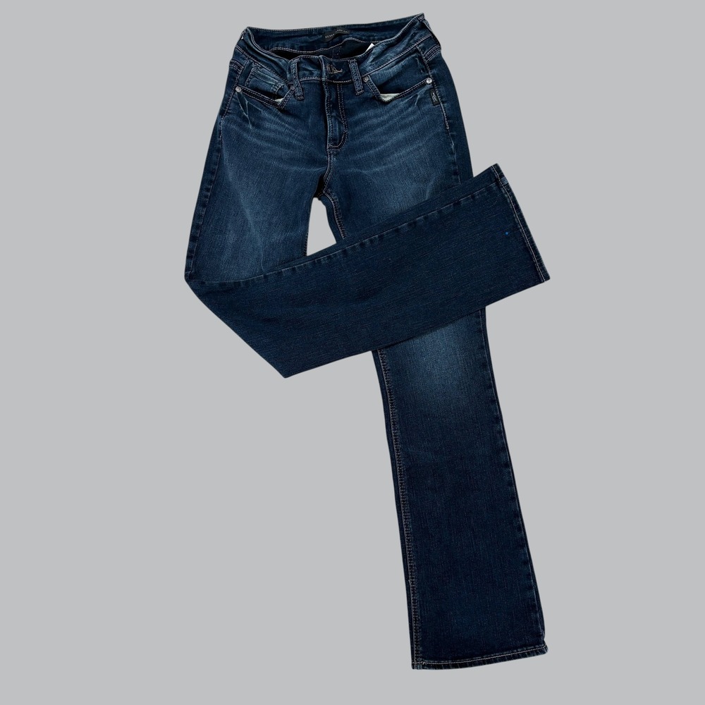 SILVER Suki Womens Jeans Denim Size 27 Slim‎ Bootcut Whiskering Stretchy